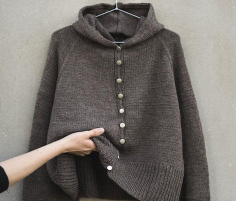 Knit sweater 2025 with hood